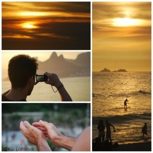 The crowds clap as the sun finally sets.. Ipanema.