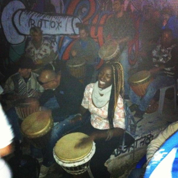 Enjoying the music of the drums from my continent of origin - Africa!